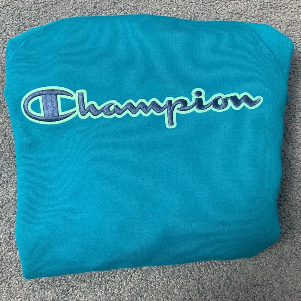 Champion teal fleece hoodie